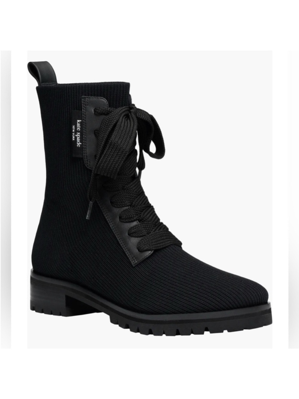 Kate Spade New York‎ Merigue Knit Combat Boots, size 6.5